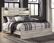 Cambeck King Panel Bed with Mirrored Dresser and Chest