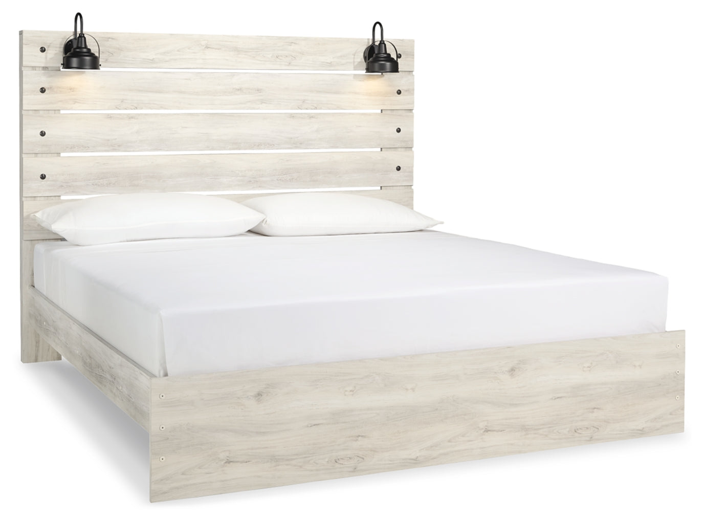 Cambeck King Panel Bed with Mirrored Dresser, Chest and Nightstand