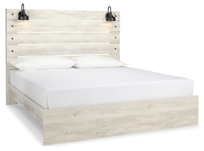 Cambeck King Panel Bed with Mirrored Dresser, Chest and Nightstand