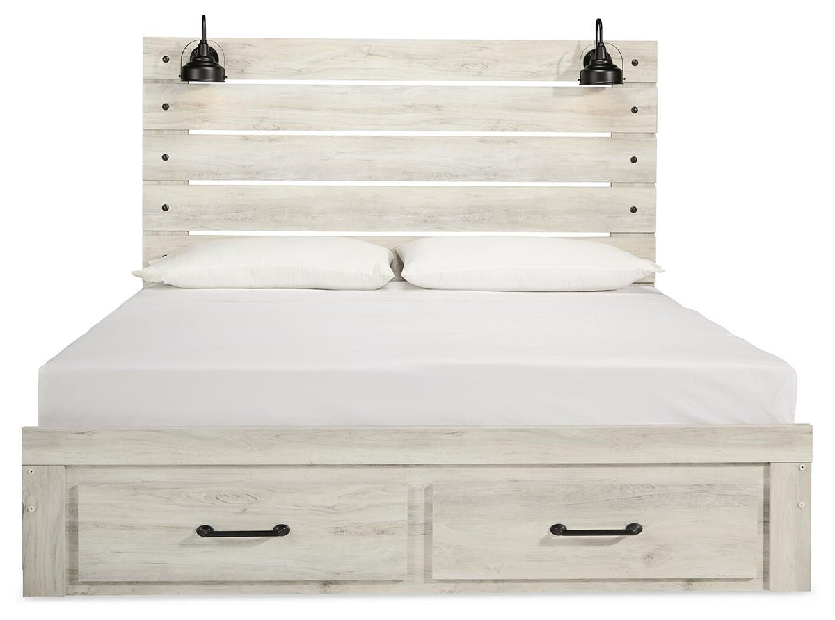 Cambeck King Panel Storage Bed, Dresser, Mirror and Nightstand