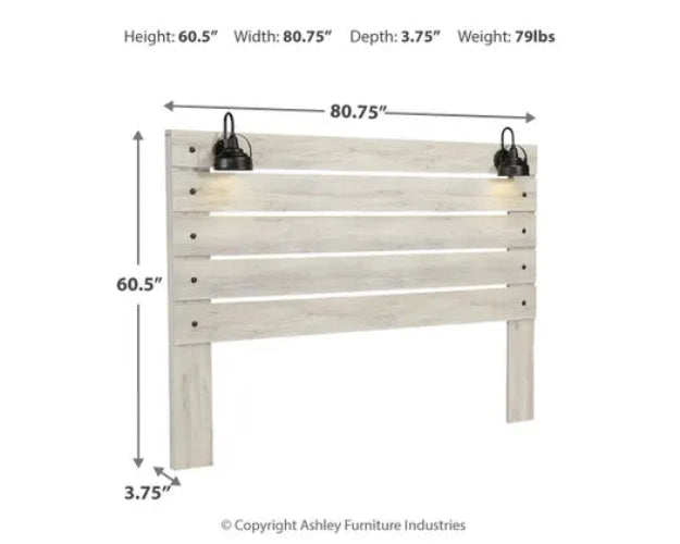Cambeck Panel Headboard with Mirrored Dresser & Nightstand