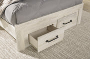 Cambeck Full Panel Bed with 2 Storage Drawers with Mirrored Dresser and Chest
