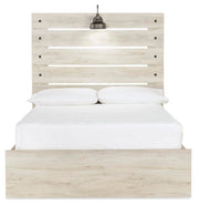 Cambeck Full Panel Bed with 2 Storage Drawers with Mirrored Dresser, Chest and Nightstand