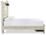 Cambeck Full Panel Bed with 2 Storage Drawers with Mirrored Dresser