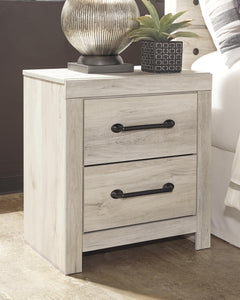 Cambeck Full Panel Bed with 2 Storage Drawers with Mirrored Dresser, Chest and Nightstand