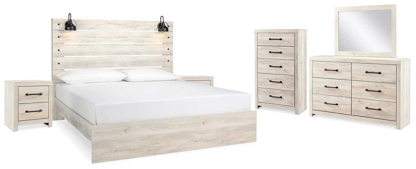 Cambeck Panel 6PC Bedroom Set with 2 Nightstands