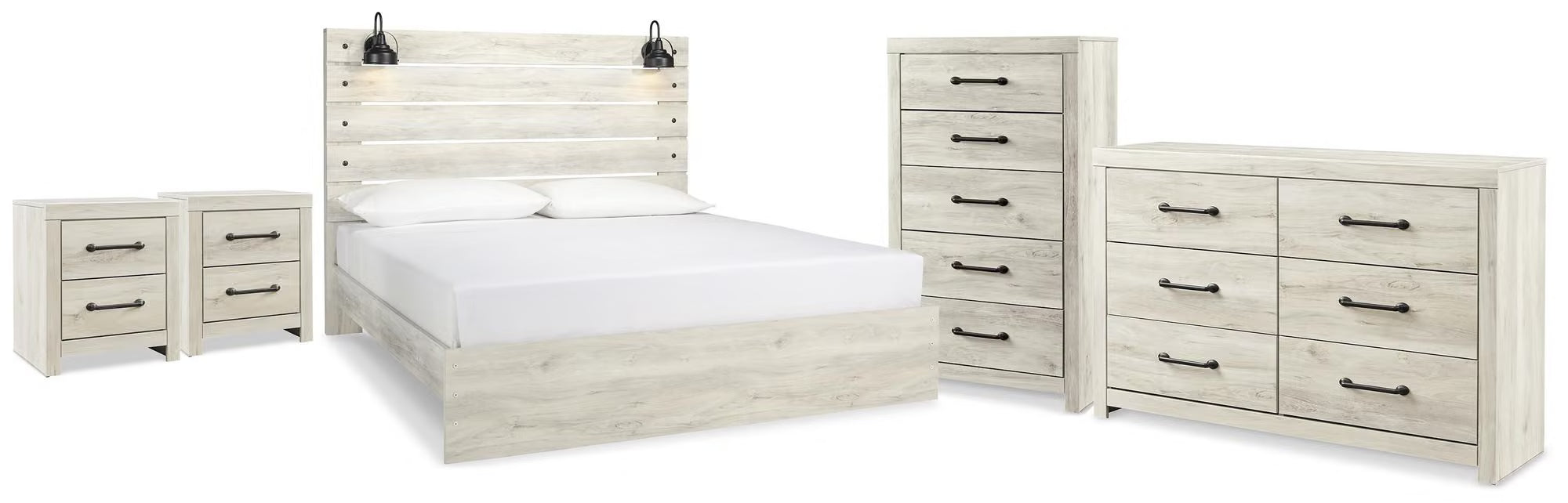 Cambeck King Panel 5PC Bedroom Set with 2 Nightstands