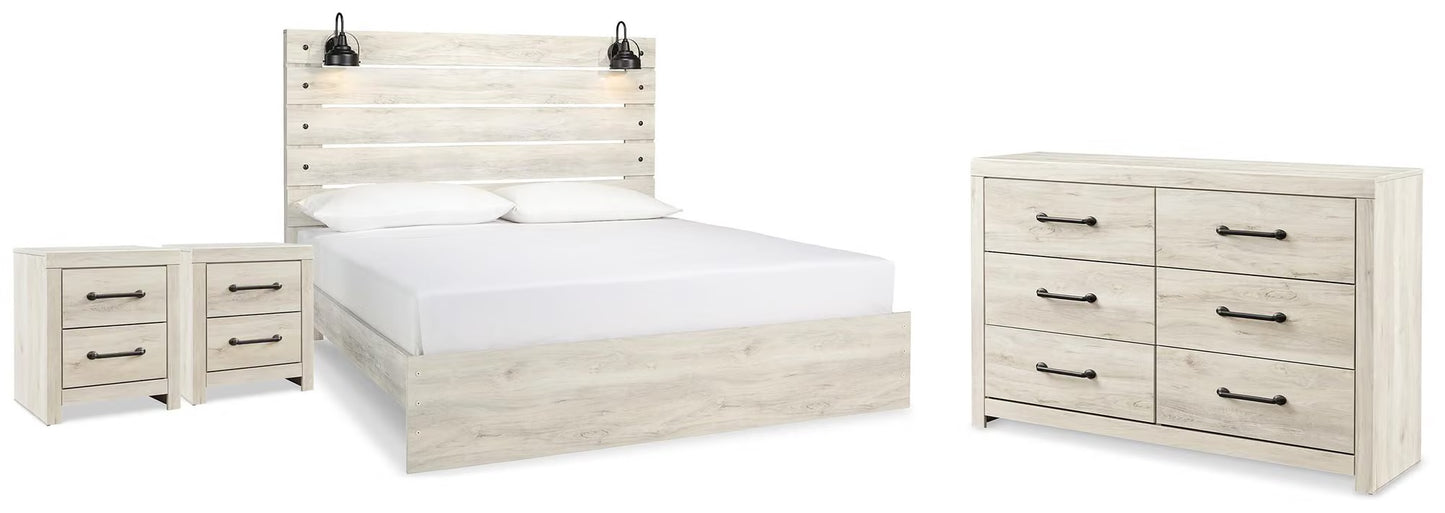 Cambeck King Panel 4PC Bedroom Set with 2 Nightstands