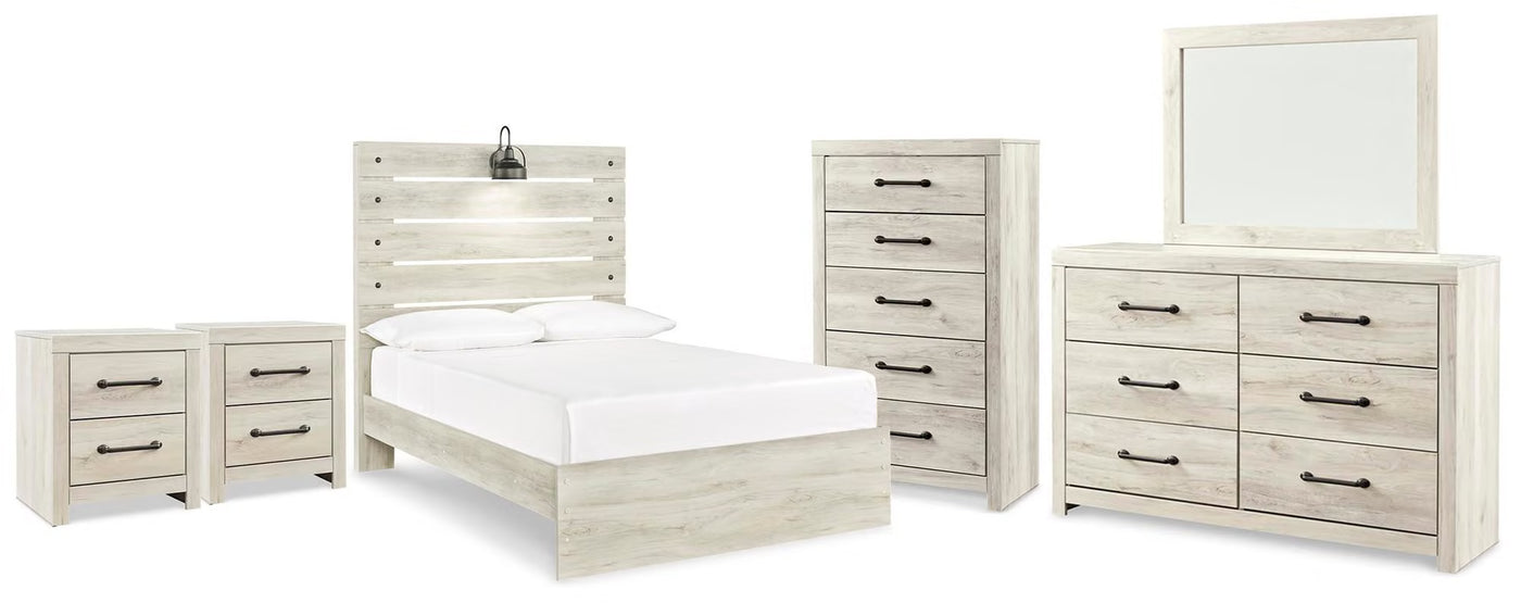Cambeck Panel 6PC Bedroom Set with 2 Nightstands
