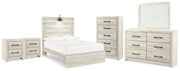 Cambeck Panel 6PC Bedroom Set with 2 Nightstands