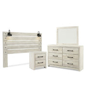 Cambeck Panel Headboard with Mirrored Dresser & Nightstand