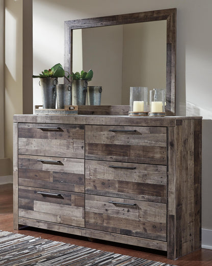 Derekson Full Panel Storage Bed, Dresser, Mirror and 2 Nightstands
