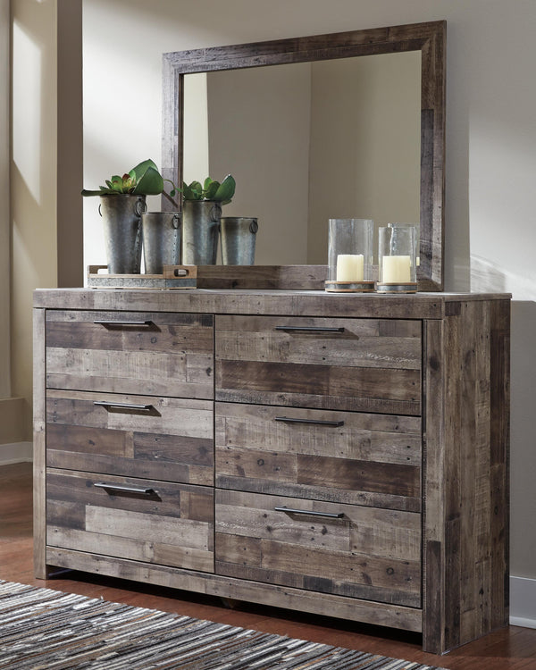 Derekson Full Panel Storage Bed, Dresser, Mirror and 2 Nightstands