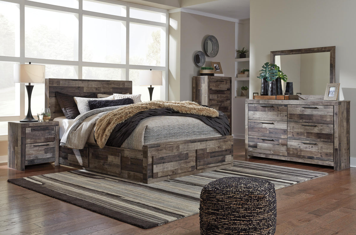 Derekson Queen Panel Bed with 4 Storage Drawers