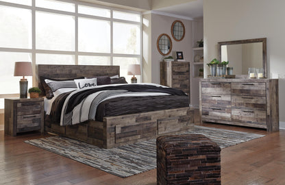 Derekson King Panel Bed with 4 Storage Drawers