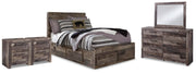 Derekson Full Panel Storage Bed, Dresser, Mirror and 2 Nightstands