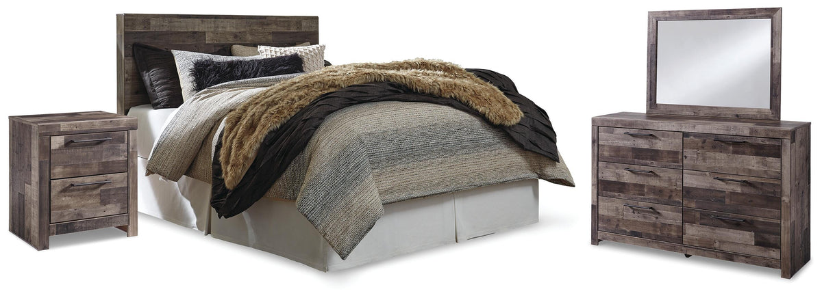 Derekson Queen Panel Headboard, Dresser, Mirror and Nightstand