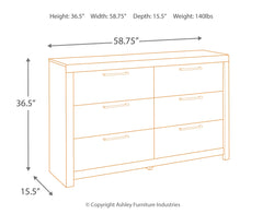Derekson Six Drawer Dresser