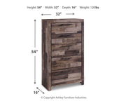 Derekson King Panel Bed with Mirrored Dresser and Chest