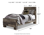 Derekson Twin Panel Bed with Mirrored Dresser