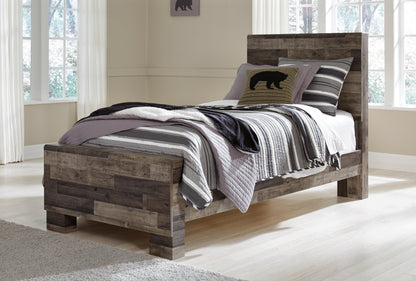 Derekson Twin Panel Bed with Mirrored Dresser