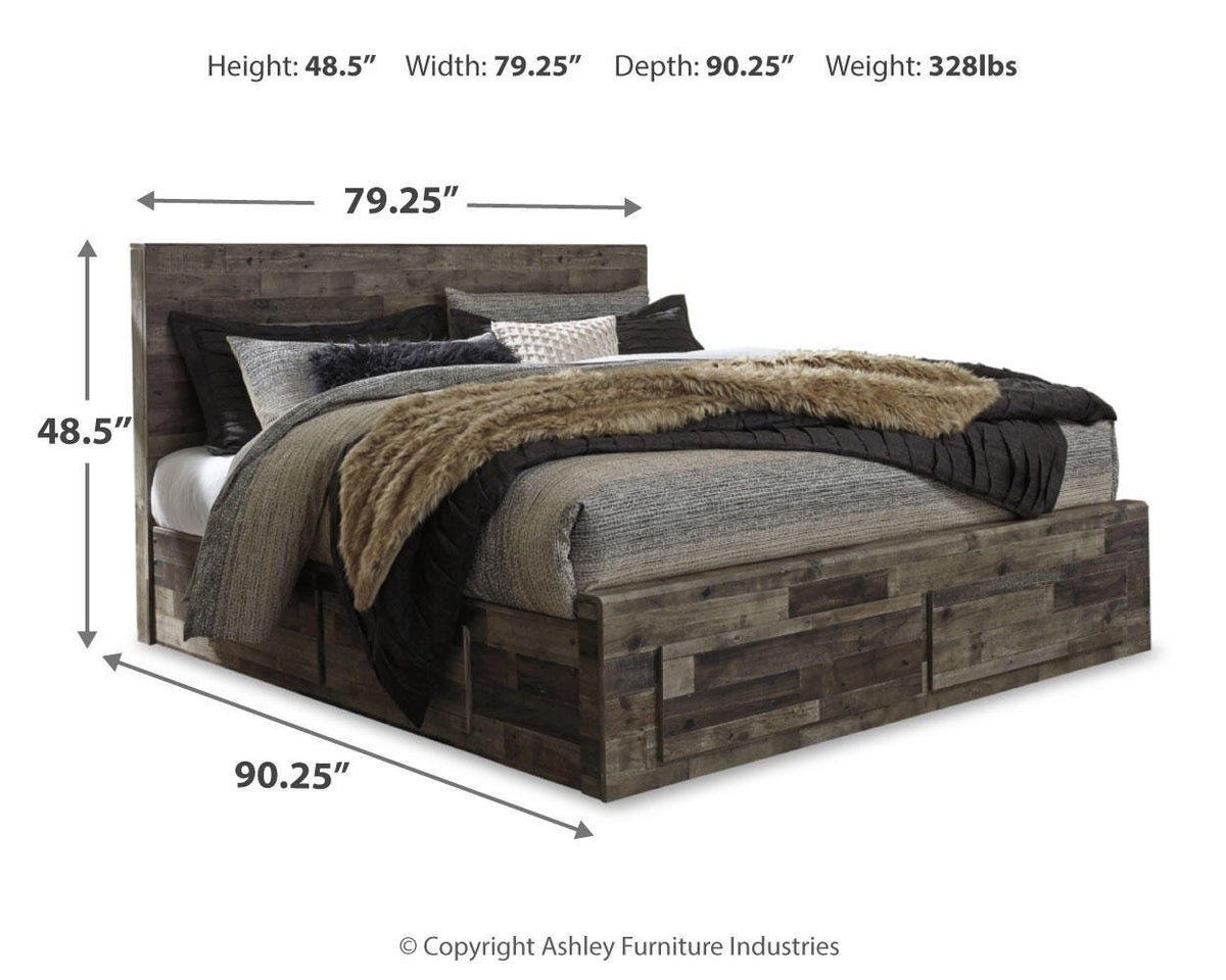 Derekson King Panel Bed with 6 Storage Drawers