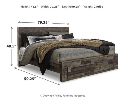 Derekson King Panel Bed with 2 Storage Drawers