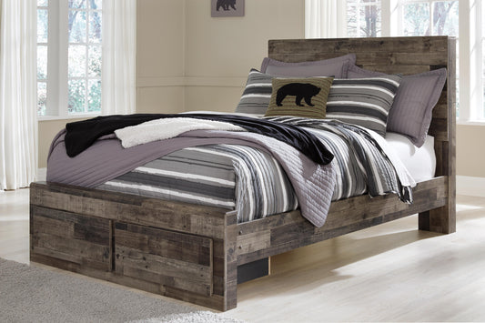 Derekson Full Panel Bed with 2 Storage Drawers