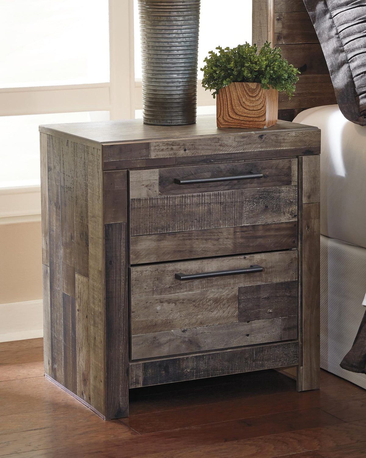 Derekson King Panel Storage Bed and 2 Nightstands