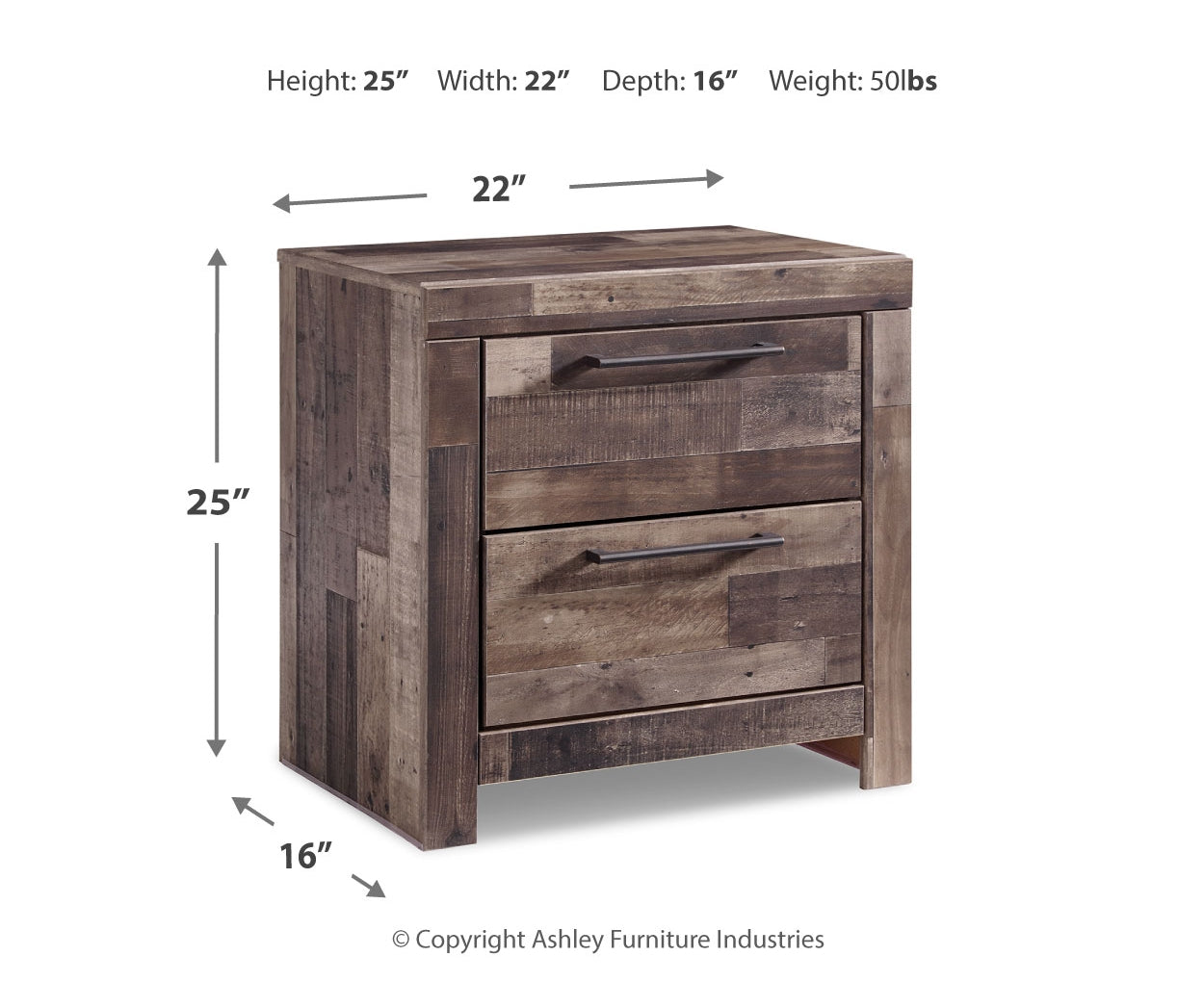 Derekson Two Drawer Night Stand