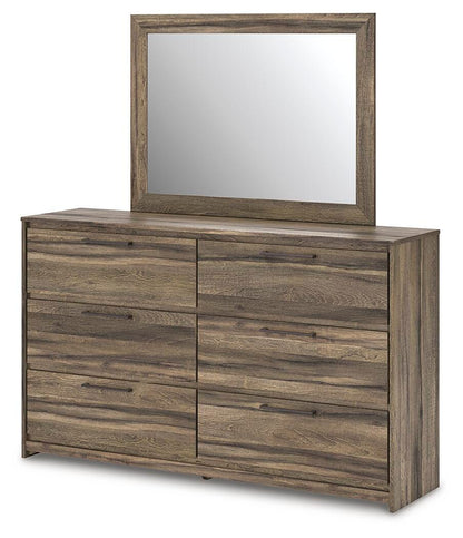 Elbrim Queen Panel Storage Bed, Dresser, Mirror and Nightstand