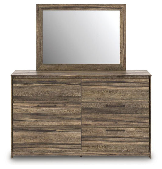 Elbrim King Panel Bed, Dresser, Mirror and Nightstand
