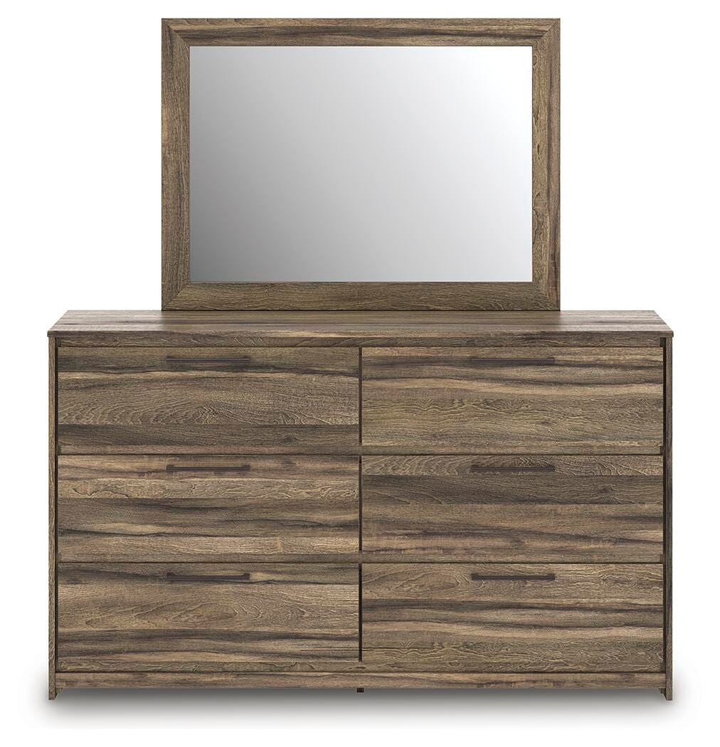 Elbrim Queen Panel Storage Bed, Dresser, Mirror and Nightstand