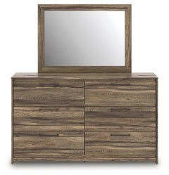 Elbrim Queen Panel Storage Bed, Dresser, Mirror and Nightstand