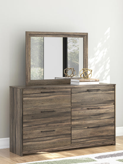 Elbrim King Panel Bed, Dresser, Mirror and Nightstand