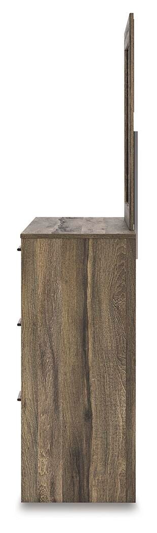 Elbrim Queen Panel Storage Bed, Dresser, Mirror and Nightstand