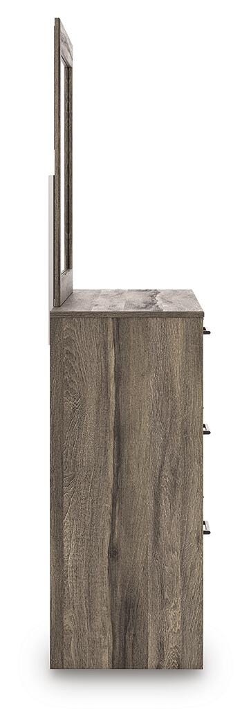 Elbrim Queen Panel Storage Bed, Dresser, Mirror and Nightstand