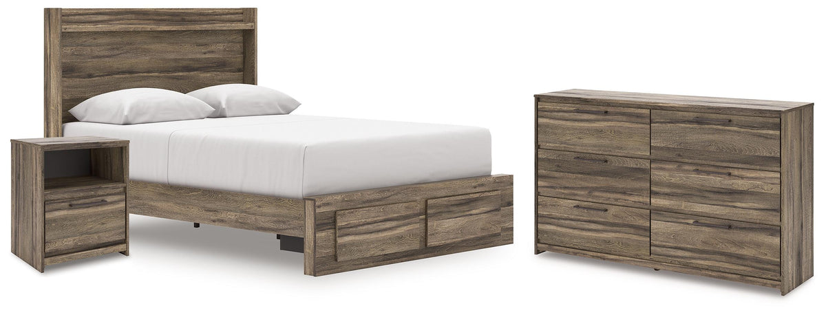 Baystorm Queen Panel Storage Bed, Dresser and Nightstand