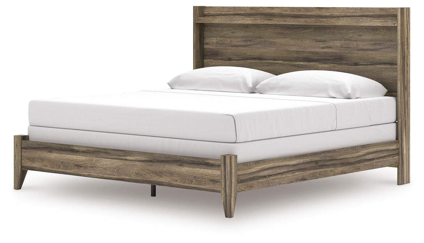 Elbrim King Panel Bed, Dresser, Mirror and Nightstand