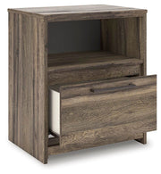 Elbrim Queen Panel Storage Bed, Dresser, Mirror and Nightstand