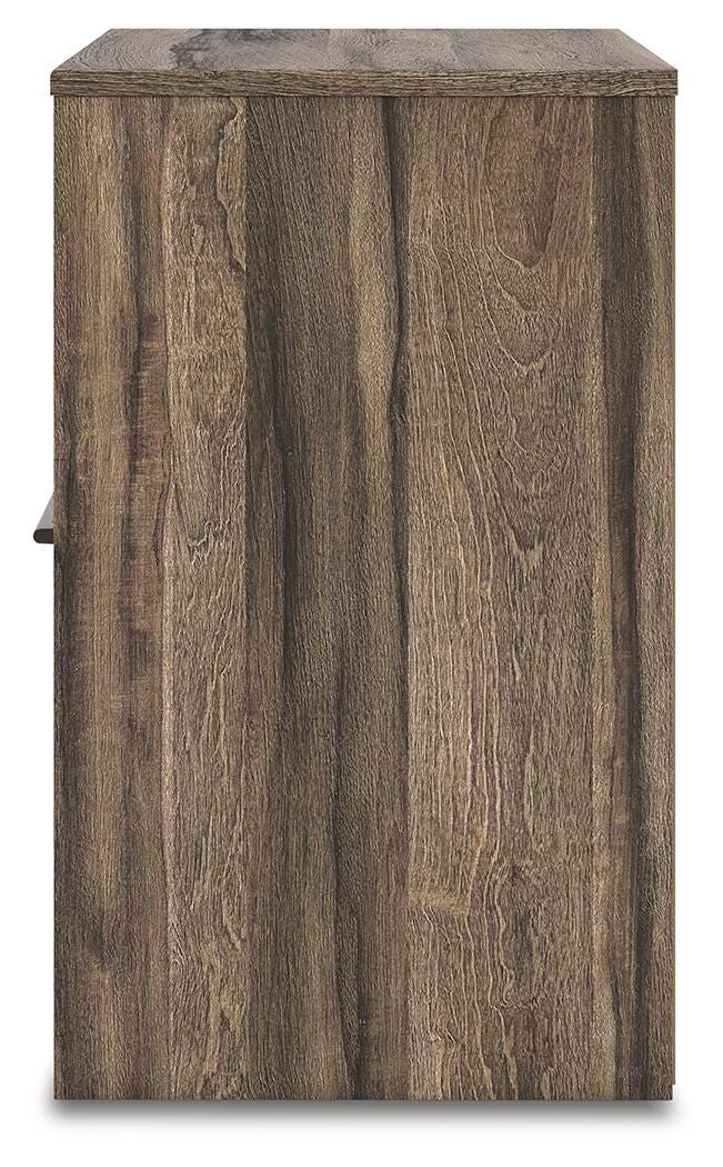 Elbrim Queen Panel Storage Bed, Dresser, Mirror and Nightstand