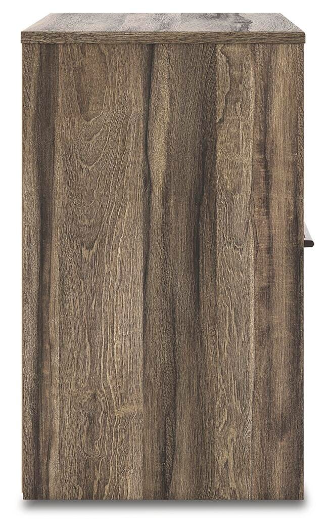 Elbrim Queen Panel Storage Bed, Dresser, Mirror and Nightstand
