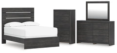 Hollivern Full Panel Bed, Dresser, Mirror and Chest