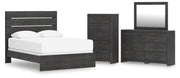 Hollivern Queen Panel Bed, Dresser, Mirror and Chest