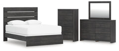 Hollivern Queen Panel Bed, Dresser, Mirror and Chest