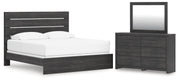 Hollivern King Panel Bed, Dresser and Mirror