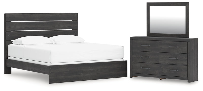 Hollivern King Panel Bed, Dresser and Mirror