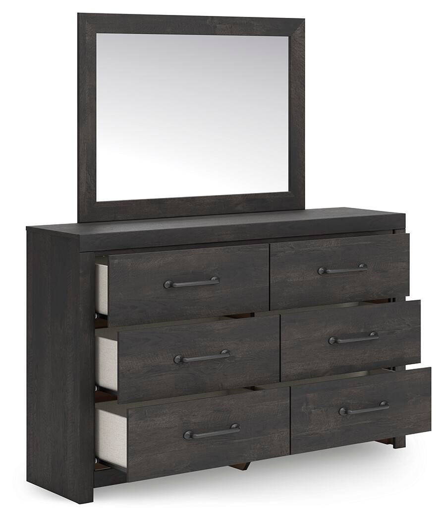 Hollivern Twin Panel Storage Bed, Dresser, Mirror and Chest