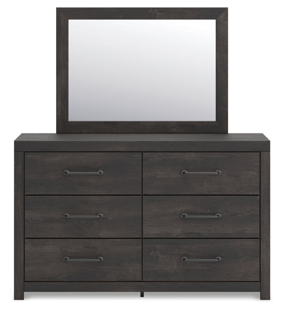 Hollivern Queen Panel Bed, Dresser, Mirror and Chest