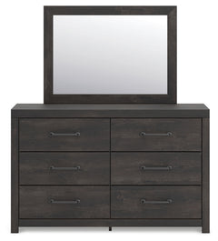Hollivern Queen Panel Bed, Dresser, Mirror and Chest